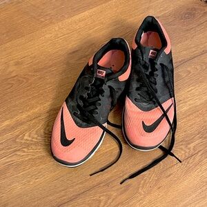 Nike Black and Coral Athletic Shoes